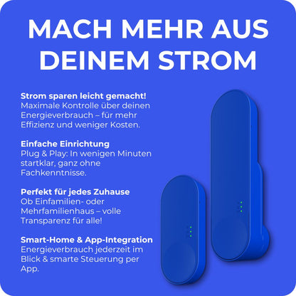 Stromverbrauch messen leicht gemacht - einfache Einrichtung ohne Fachkenntnisse ob Ein- oder Mehrfamilienhaus, Energieverbrauch überwachen und smarte Steuerung per App